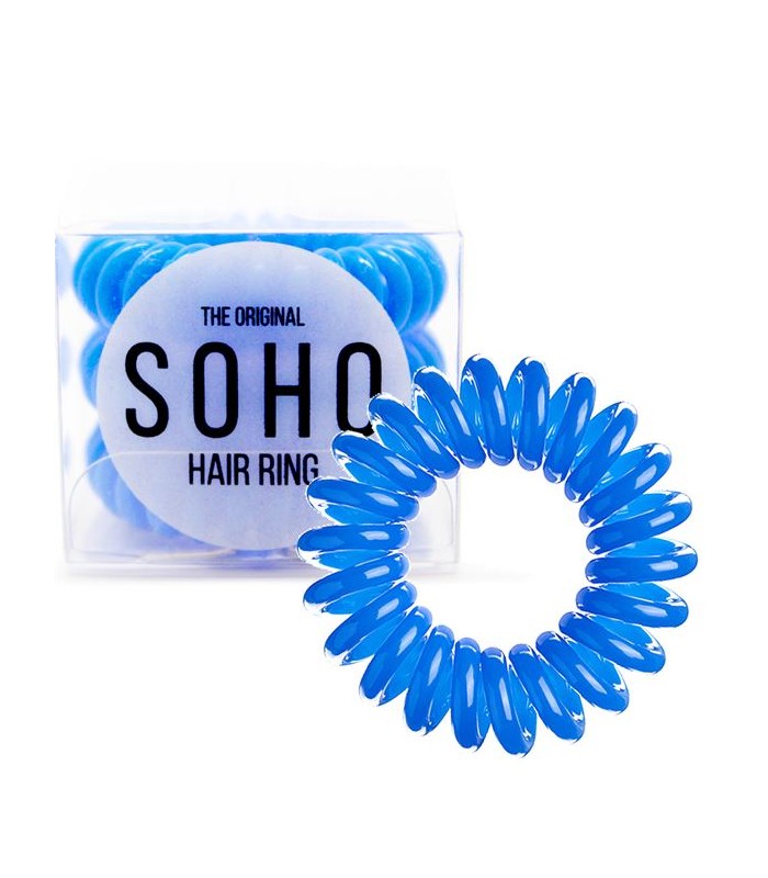 SOHO hair ring blå spiral hårelastikker