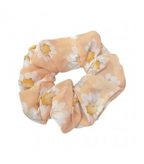 Luxstore lyserød scrunchie med blomster